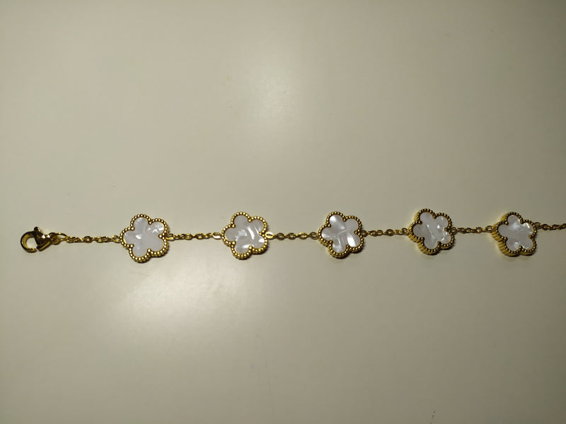 Pulsera trebol de cinco hojas blanco - additional image 8