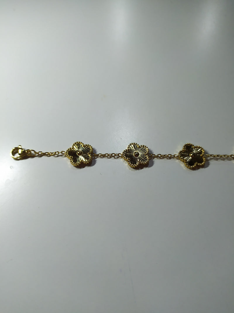 Pulsera trebol de cinco hojas oro - additional image 16